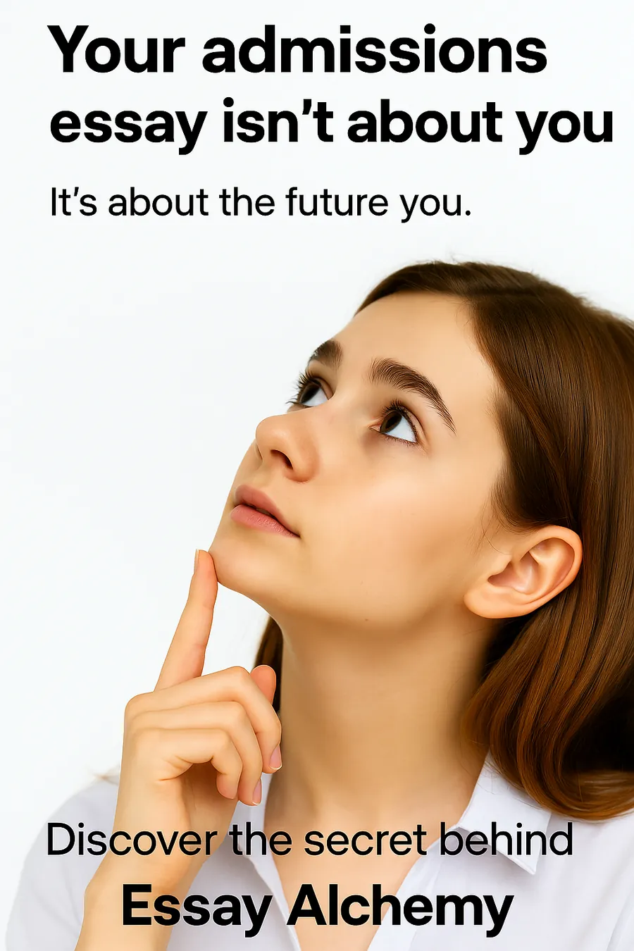 Your admissions essay isn't about you — it's about the future you. Discover the secret behind Essay Alchemy.